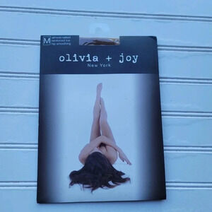 Olivia + Joy Almost Naked Ultra Sheer Smoothing Nylon Pantyhose Nude Size Medium